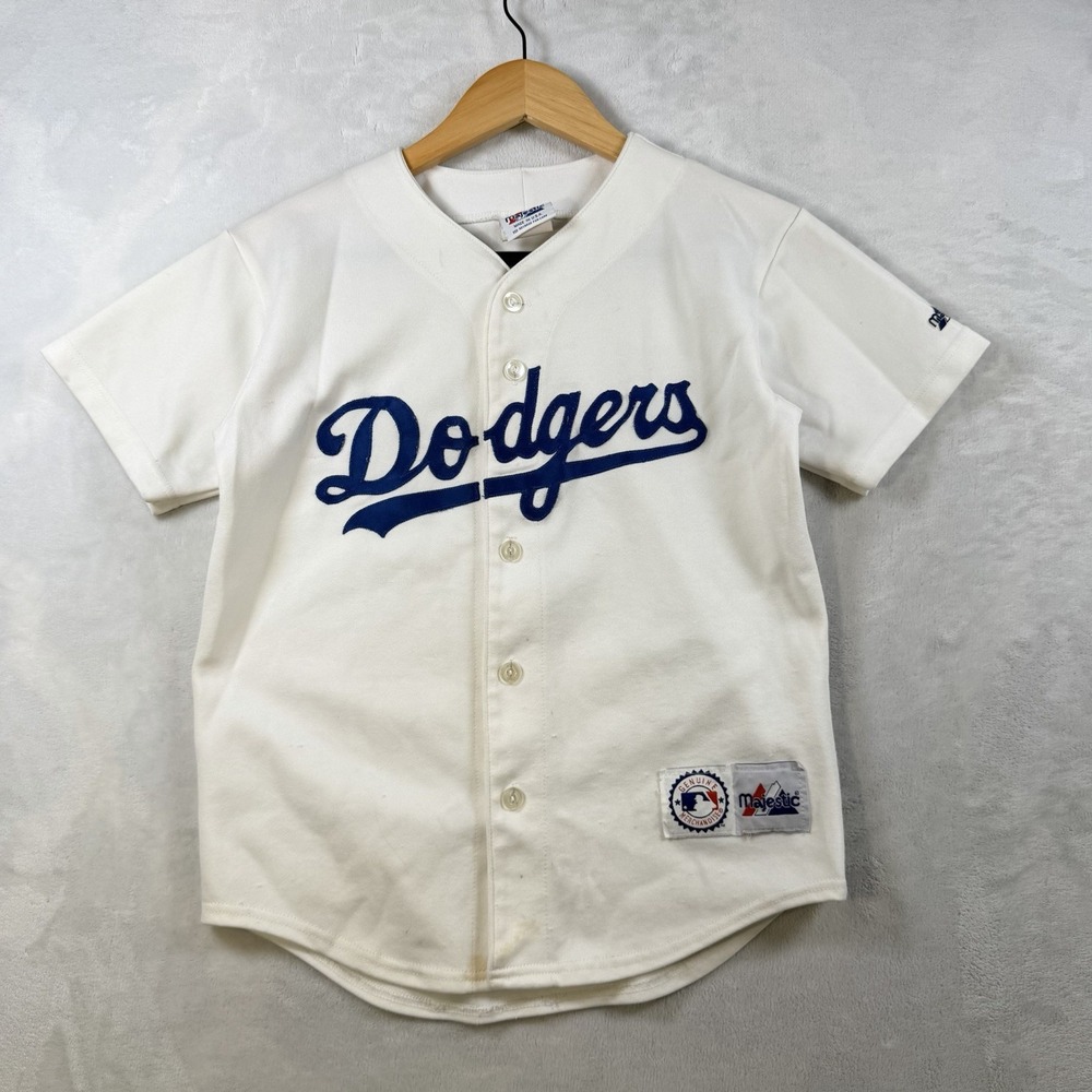Vintage Majestic Los Angeles Dodgers Jersey Youth Boy Medium Made In USA